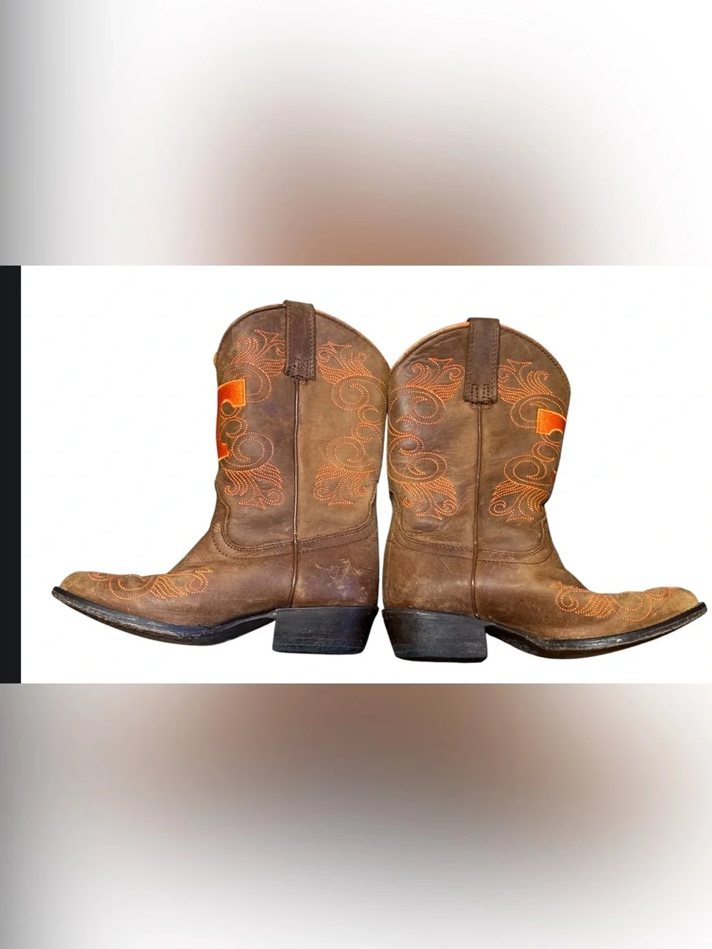 Someday university of Tennessee Youth Size 13 Brown Western Cowboy Boots